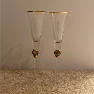 Rhinestone champagne flutes